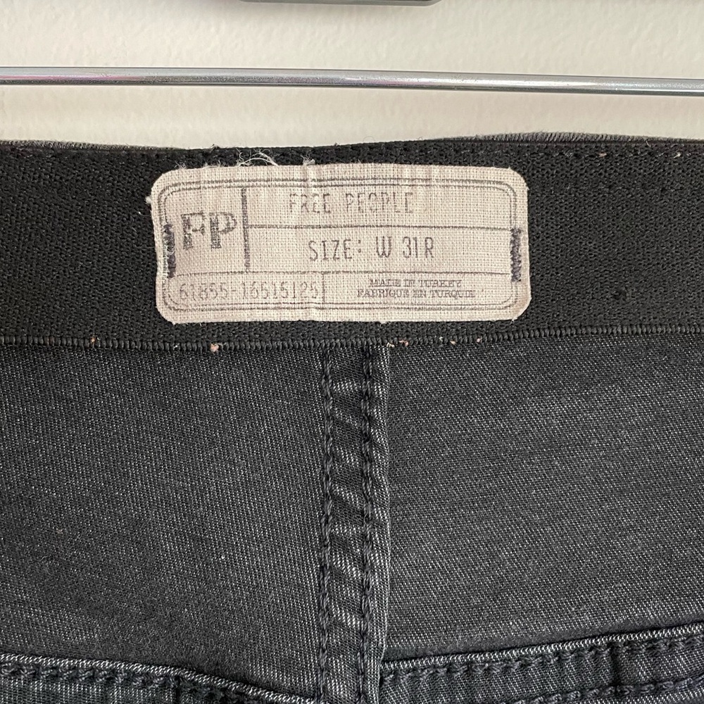 Free People Black Wide Flare Leg Pull On Jeans Size 31R - Picture 6 of 7